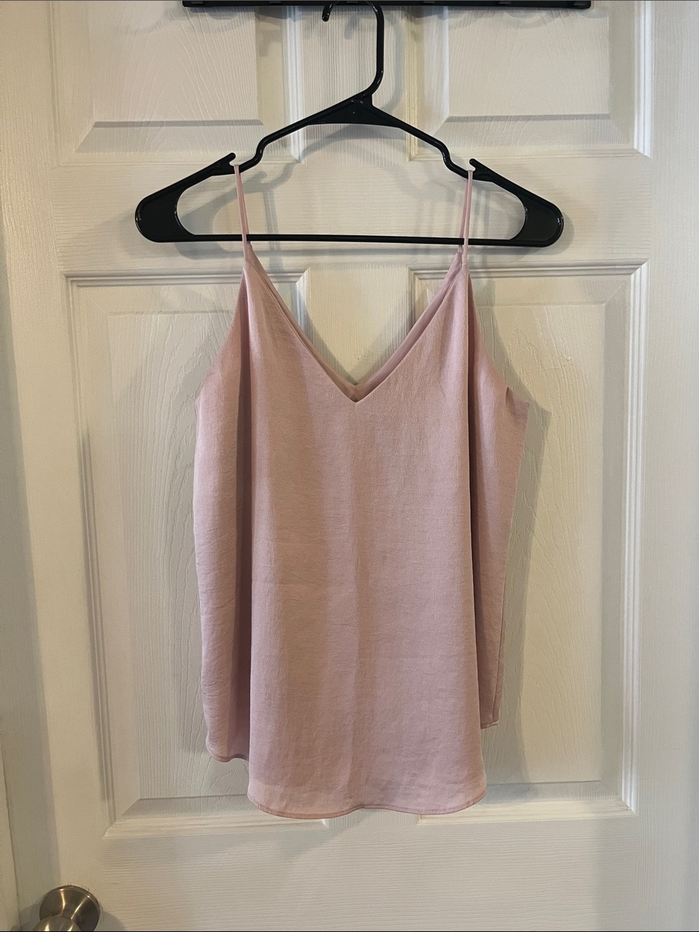 Express Women's V-Neck Spaghetti Strap Tank Top Light Pink